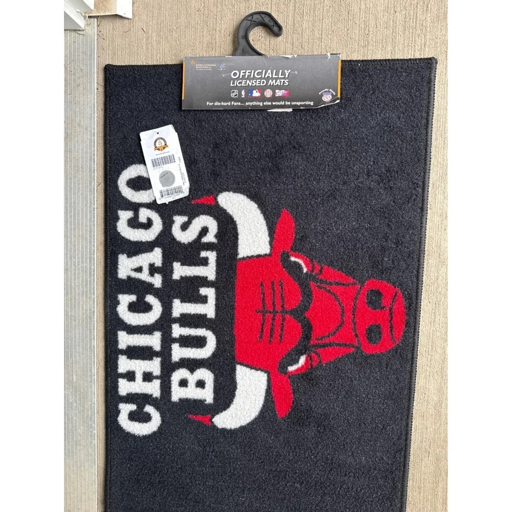 Fanmats‎ Chicago Bulls Door Mat NBA 20x30 Black New Starter Rug Logo